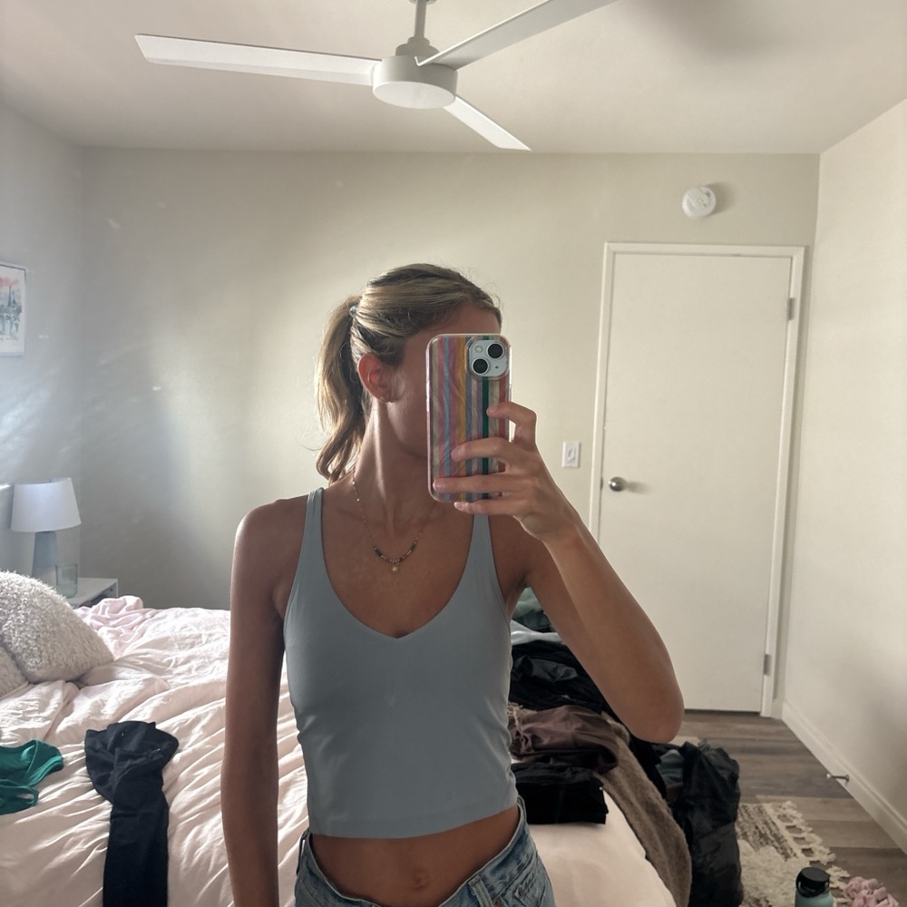 Women’s Light Gray V-Neck Tank Top